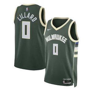 Damian Lillard Milwaukee Bucks Nike Unisex Swingman Jersey Icon Edition Hunter Green Chic Great for Fans