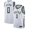 Damian Lillard Milwaukee Bucks Nike Unisex Swingman Player Jersey Association Trendy Edition White Must - Have for Jerseys Lovers