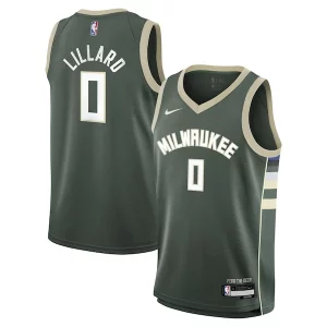 Damian Lillard Milwaukee Bucks Nike Youth Swingman Chic Jersey Icon Edition Hunter Green for Basketball Enthusiasts