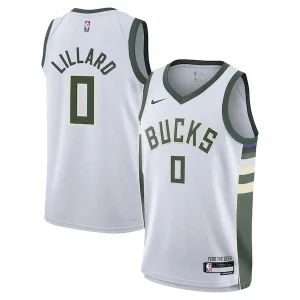 Damian Lillard Milwaukee Bucks Nike Youth Swingman Jersey Association Chic Edition White Ideal for Collectors