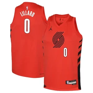 Damian Lillard Portland Trail Blazers Jordan Trendy Brand Youth Swingman Jersey Statement Edition Red Great for Fans