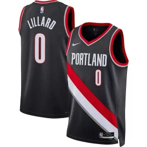 Damian Lillard Portland Trail Blazers Nike Unisex Swingman Trendy Jersey Icon Edition Black/White Must - Have for Jerseys Lovers