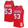 Darryl Dawkins Philadelphia 76ers Hardwood Classics 1979/80 Swingman Jersey Red Fabulous Perfect for Game Day