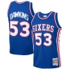 Darryl Dawkins Philadelphia 76ers Stylish 1976/77 Hardwood Classics Swingman Jersey Royal Perfect for Game Day