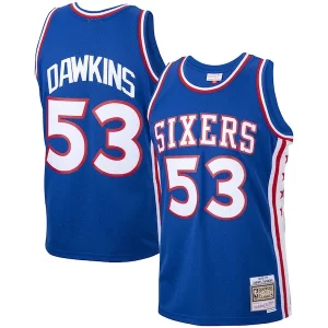 Darryl Dawkins Philadelphia 76ers Stylish 1976/77 Hardwood Classics Swingman Jersey Royal Perfect for Game Day