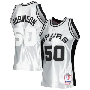 David Robinson San Antonio Spurs 1998/99 Hardwood Classics 75th Anniversary Swingman Jersey Platinum Elegant Great for Fans