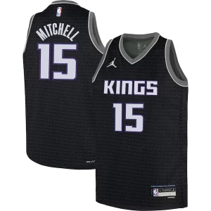 Davion Mitchell Sacramento Kings Jordan Brand Youth Eye - catching Swingman Jersey Statement Edition Black for Basketball Enthusiasts
