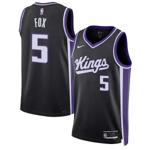 De'Aaron Fox Sacramento Chic Kings Nike Unisex Swingman Jersey Icon Edition Black/White Perfect for Game Day