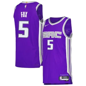 De'Aaron Fox Sacramento Kings Nike Trendy Authentic Player Jersey Icon Edition Purple Ideal for Collectors