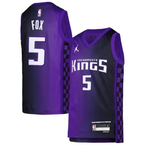 De'Aaron Fox Sacramento Kings Unique Jordan Brand Youth Swingman Jersey Statement Edition Purple for Basketball Enthusiasts
