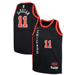 DeMar DeRozan Chicago Bulls Gorgeous Nike Youth Swingman Replica Jersey City Edition Black Perfect for Game Day