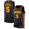 Dejounte Murray Gorgeous Atlanta Hawks Jordan Brand Unisex Swingman Jersey Statement Edition Black for Basketball Enthusiasts
