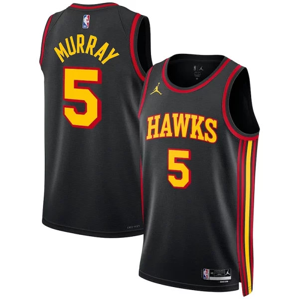 Dejounte Murray Gorgeous Atlanta Hawks Jordan Brand Unisex Swingman Jersey Statement Edition Black for Basketball Enthusiasts