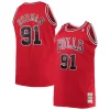 Dennis Rodman Chicago Bulls 1997/98 Big Eye - catching & Tall Hardwood Classics Swingman Jersey Red for Basketball Enthusiasts