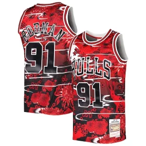 Dennis Rodman Chicago Bulls 1997/98 Hardwood Classics Lunar New Year Swingman Jersey Eye - catching Red Must - Have for Jerseys Lovers