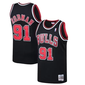 Dennis Rodman Chicago Bulls 1997/98 Hardwood Classics Stylish Swingman Jersey Black Perfect for Game Day