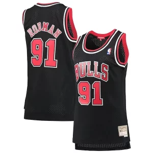 Dennis Rodman Chicago Bulls Women's Hardwood Trendy Classics Swingman Jersey Black Great for Fans