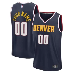 Denver Nuggets Fast Break Custom Jersey Icon Edition Navy/Blue Premium Must - Have for Jerseys Lovers