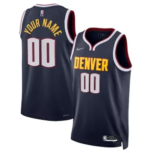 Denver Nuggets Nike 2021/22 Diamond Swingman Custom Jersey Chic Icon Edition Navy Perfect for Game Day