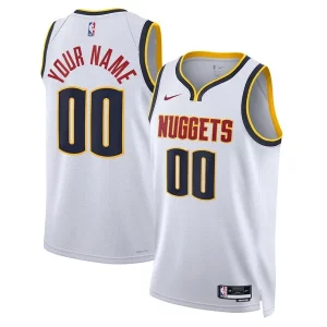 Denver Nuggets Nike Elegant Unisex Swingman Custom Jersey White Association Edition for Basketball Enthusiasts