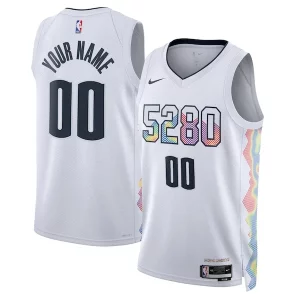 Denver Nuggets Nike Unisex 2024/25 Custom Swingman Elegant Jersey City Edition White Ideal for Collectors
