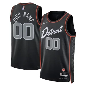 Detroit Fabulous Pistons Nike Unisex 2023/24 Custom Swingman Jersey Black City Edition for Basketball Enthusiasts