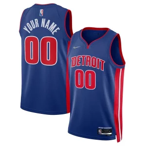 Detroit Pistons Fabulous Nike 2021/22 Diamond Swingman Custom Jersey Icon Edition Blue Must - Have for Jerseys Lovers