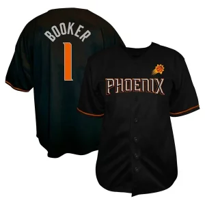 Devin Booker Phoenix Suns Profile Big & Tall Name & Number Button Premium Up Jersey Black Ideal for Collectors