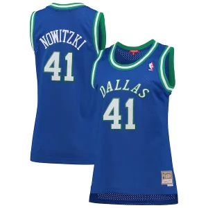 Dirk Nowitzki Dallas Eye - catching Mavericks Women's Hardwood Classics Swingman Jersey Blue Perfect for Game Day