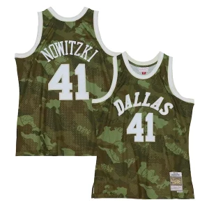 Dirk Nowitzki Dallas Mavericks Hardwood Classics 1998/99 Ghost Green Swingman Jersey Camo Elegant Must - Have for Jerseys Lovers