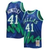 Dirk Nowitzki Dallas Mavericks Hardwood Classics 1998/99 Stylish Hyper Hoops Swingman Jersey Blue Great for Fans