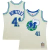 Dirk Nowitzki Dallas Trendy Mavericks Chainstitch Swingman Jersey Cream Perfect for Game Day
