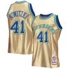 Dirk Nowitzki Elegant Dallas Mavericks 75th Anniversary 1998/99 Hardwood Classics Swingman Jersey Gold Perfect for Game Day