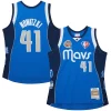 Dirk Stylish Nowitzki Dallas Mavericks Unisex Hall of Fame Class of 2023 Throwback Swingman Jersey Blue Perfect for Game Day