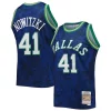 Dirk Unique Nowitzki Dallas Mavericks Hardwood Classics 1998/99 Lunar New Year Swingman Jersey Blue Great for Fans
