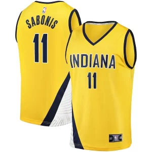 Domantas Sabonis Indiana Pacers Fast Break Replica Jersey Statement Edition Gold Trendy Ideal for Collectors