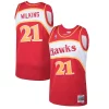 Dominique Wilkins Atlanta Hawks 1986/87 Hardwood Classics Stylish Swingman Jersey Red Must - Have for Jerseys Lovers