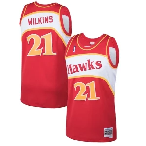 Dominique Wilkins Atlanta Hawks 1986/87 Hardwood Classics Stylish Swingman Jersey Red Must - Have for Jerseys Lovers