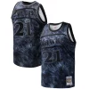 Dominique Wilkins Atlanta Hawks Hardwood Classics 1986/87 Tie Dye Chic Swingman Jersey Black Ideal for Collectors