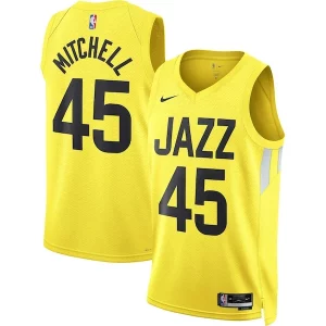 Donovan Mitchell Utah Jazz Nike Unisex Swingman Jersey Icon Eye - catching Edition Gold Must - Have for Jerseys Lovers