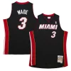 Dwyane Eye - catching Wade Miami Heat Hardwood Classics Swingman Jersey Black Perfect for Game Day