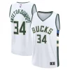 Giannis Antetokounmpo Milwaukee Bucks Fast Break Replica Player Elegant Jersey Association Edition White Great for Fans