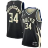 Giannis Antetokounmpo Milwaukee Bucks Jordan Brand Unisex Swingman Trendy Jersey Statement Edition Black Must - Have for Jerseys Lovers