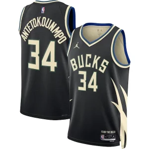 Giannis Antetokounmpo Milwaukee Bucks Jordan Brand Unisex Swingman Trendy Jersey Statement Edition Black Must - Have for Jerseys Lovers