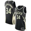 Giannis Antetokounmpo Milwaukee Bucks Jordan Eye - catching Brand Authentic Player Jersey Statement Edition Black Must - Have for Jerseys Lovers