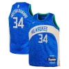 Giannis Antetokounmpo Milwaukee Bucks Nike Eye - catching Youth Swingman Replica Jersey City Edition Royal Great for Fans