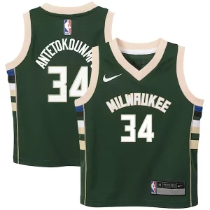 Giannis Antetokounmpo Milwaukee Bucks Nike Preschool Swingman Player Jersey Icon Edition Hunter Green Gorgeous Must - Have for Jerseys Lovers