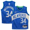 Giannis Antetokounmpo Milwaukee Bucks Nike Toddler Swingman Replica Jersey City Edition Royal Eye - catching Perfect for Game Day