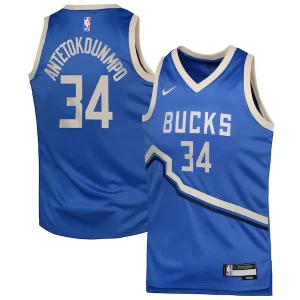 Giannis Antetokounmpo Milwaukee Bucks Nike Youth 2024/25 Swingman Player Jersey City Elegant Edition Royal Great for Fans