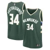 Giannis Antetokounmpo Milwaukee Bucks Fast Break Gorgeous Replica Player Jersey Icon Edition Hunter Green Must - Have for Jerseys Lovers